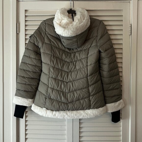 NWOT Jessica Simpson hooded puffer parka jacket small women's grey - Picture 5 of 9